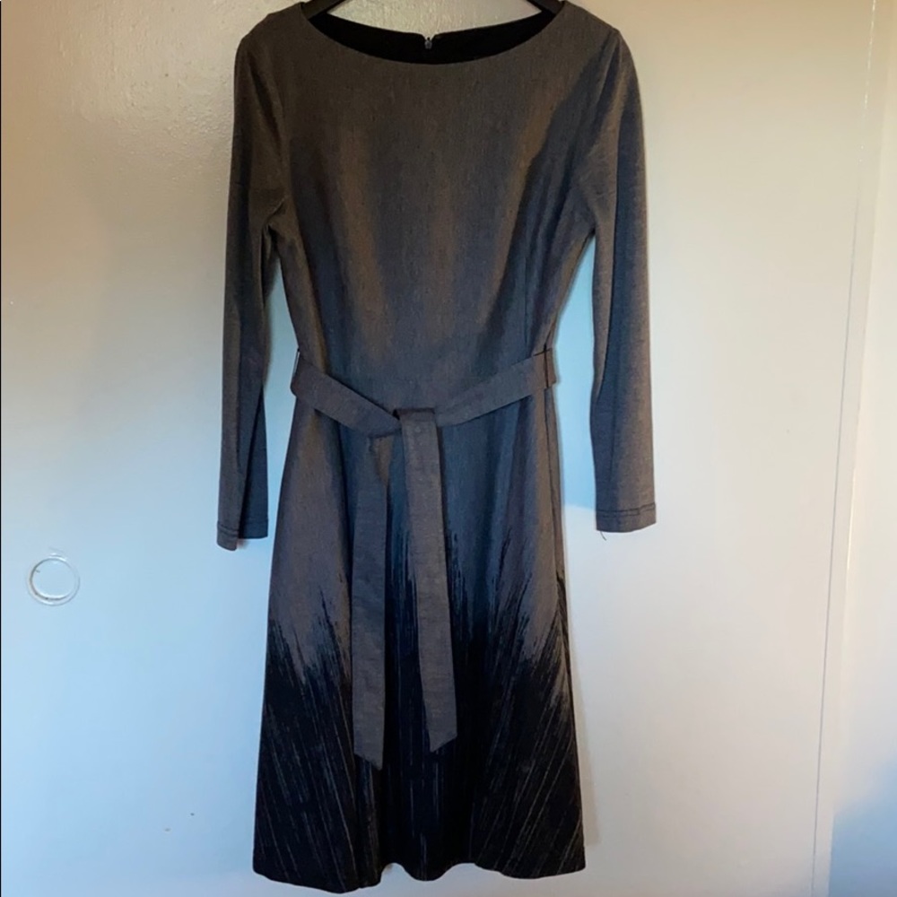 Adrianna Papell A-Line Dress with Belt, 3/4 Sleeve